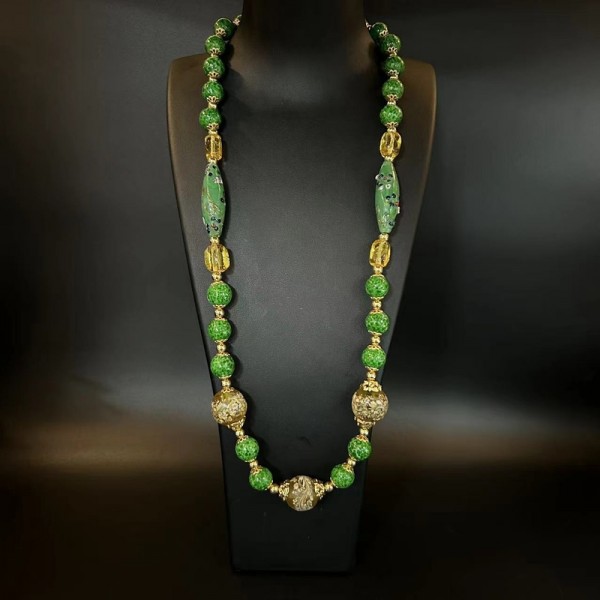 NL9849-19 Glaze bead necklace