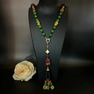 NL9851-1 Palace style phoenix eye gourd pendant necklace