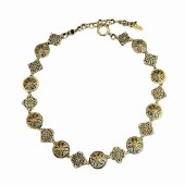 NL9858 European and American medieval retro court style carved diamond encrusted necklace