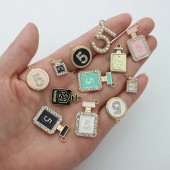 PS9764-5 CHANEL  DIY pendant（Perfume bottle）0.47"X0.867"(12mmX22mm)   5PCS