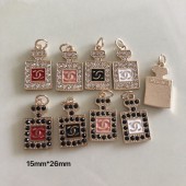 PS9796-1CC Rhinestone style  Square hollow out pendant 0.59"X1.02" (15mmx26mm)