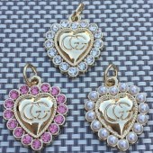 PS9809 GG  heart-shaped clothing accessory pendant 0.788 inches (20mm)