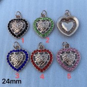 PS9844 CC heart-shaped hollow out Clothing accessory pendant 0.964" (24mm)