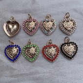 PS9844 CC heart-shaped hollow out Clothing accessory pendant 0.964" (24mm)