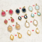 PS9720 Palace style beautiful head accessories, pearl pendants, 18K gold-plated jewelry accessories（2PCS）