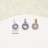 PS9734 Micro inlaid zircon pendant DIY accessories necklace bracelet earrings accessories（2PCS）