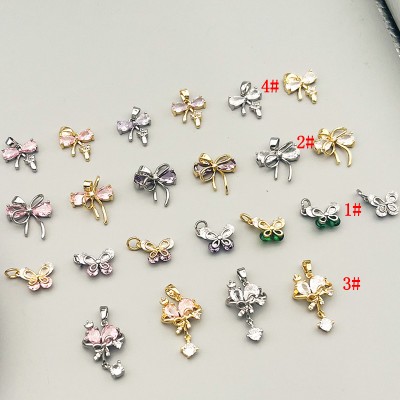 PS9737 Bow tie, bow tie, ribbon pendant 1#（2PCS）