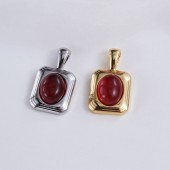 PS9750 Inlaid red agate necklace bracelet earrings pendant plated 18k(2PCS) PS9750 Inlaid red agate necklace bracelet earrings pendant plated 18k(2PCS)