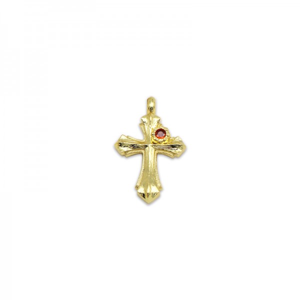 PS9757-1 DIY pendant with micro inlaid colored zircon cross necklace, color preserved and plated with 18K real gold（2PCS）