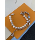 PB9908 Platinum plated pearl bracelet