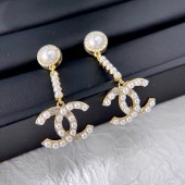 PB9961 Gold plated pearl CC earrings