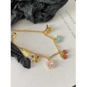 PB9973 Colorful cartoon shaped pendant gold-plated bracelet