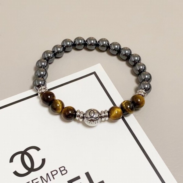 PB9980 Gold Plated Tiger Eye Stone Chanel Bracelet