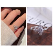 PR9971 Platinum plated diamond studded open ring