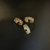 RS9878 Copper electroplating with 24k gold, adjustable opening, fully inlaid with white brown colored zircon RS9878 Copper electroplating with 24k gold, adjustable opening, fully inlaid with white brown colored zircon