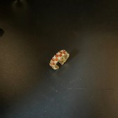 RS9878 Copper electroplating with 24k gold, adjustable opening, fully inlaid with white brown colored zircon RS9878 Copper electroplating with 24k gold, adjustable opening, fully inlaid with white brown colored zircon