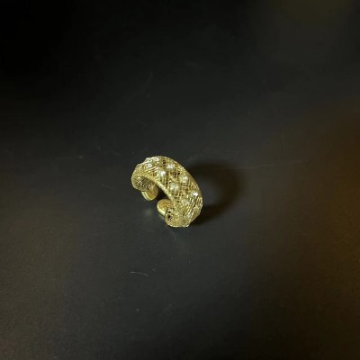 RS9880 Pure brass star shaped retro small candy opening ring