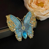 RS9884 Jewelry Vintage Gold Plated Enamel Drip Oil Ring Brooch