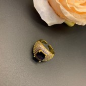 RS9885 Vintage style open ring with full diamond inlay and artistic style RS9885 Vintage style open ring with full diamond inlay and artistic style