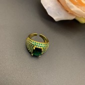 RS9885 Vintage style open ring with full diamond inlay and artistic style RS9885 Vintage style open ring with full diamond inlay and artistic style