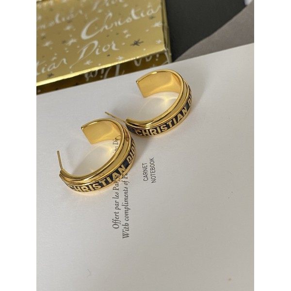 VE9866 C-shaped gold-plated Dior earrings