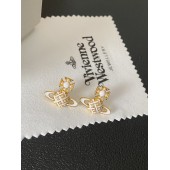 VE9870 Inlaid jewelry Vivienne Westwood gold-plated earrings