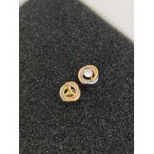 VE9882 Three color gold-plated earrings with inlaid gemstones