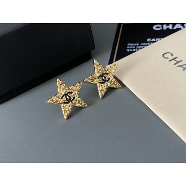 VE9890 Five star Chanel gold-plated earrings