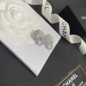 VE9912 Hollow Chanel inlaid gemstone earrings