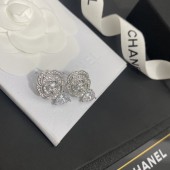 VE9912 Hollow Chanel inlaid gemstone earrings