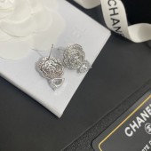 VE9912 Hollow Chanel inlaid gemstone earrings