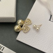 VE9924 Gold plated heart-shaped pendant with pearl Dior earrings