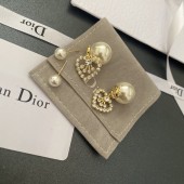 VE9924 Gold plated heart-shaped pendant with pearl Dior earrings