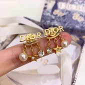 VE9927 Gold plated Dior pearl jewelry earrings