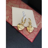 VE9936 Heart shaped jewelry brass genuine gold electroplated earrings