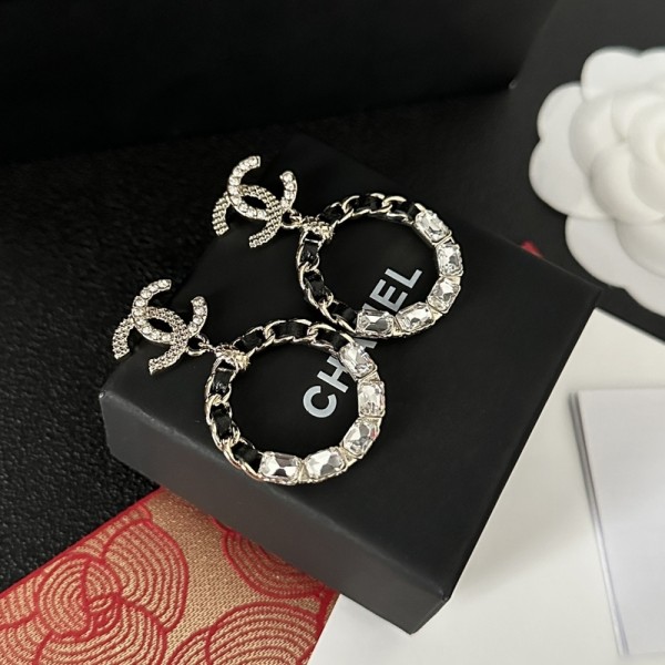 VE9949 Genuine gold electroplated O-ring pendant Chanel earrings