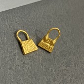 VE9965  Chanel bag design with brass gold-plated earrings