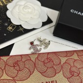 VE9979 Chanel Pink Rhinestone Earrings