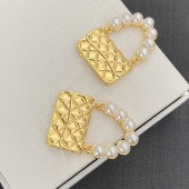 VE9994 24K genuine gold electroplated Chanel bag shaped earrings