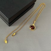 VN9965 Gold plated gemstone pendant necklace