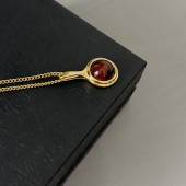 VN9965 Gold plated gemstone pendant necklace