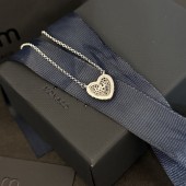 VN9984 Gold plated heart-shaped colored diamond necklace