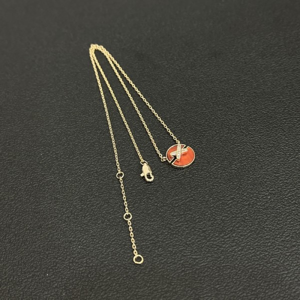 VN9985 Rose genuine gold-plated X-shaped necklace