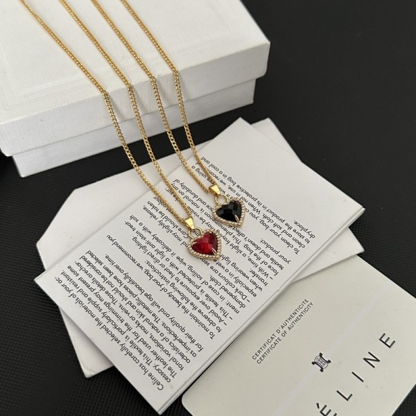 VN9986 Gilded heart-shaped pendant Celine necklace