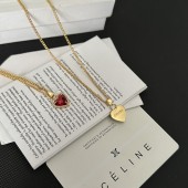 VN9986 Gilded heart-shaped pendant Celine necklace