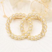 XZF9865 CC Luxurious geometric design brooch, alloy brooch inlaid with  pearls