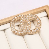 XZF9866 CC Luxurious geometric design brooch, alloy brooch inlaid with  pearls