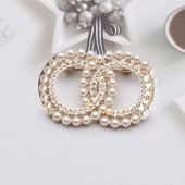 XZF9869 CC Luxurious geometric design brooch, alloy brooch inlaid with rhinestones and pearls