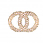 XZF9876 CC Luxurious geometric design brooch, alloy brooch inlaid with rhinestones and pearls