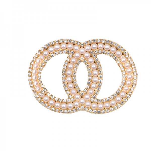 XZF9876 CC Luxurious geometric design brooch, alloy brooch inlaid with rhinestones and pearls